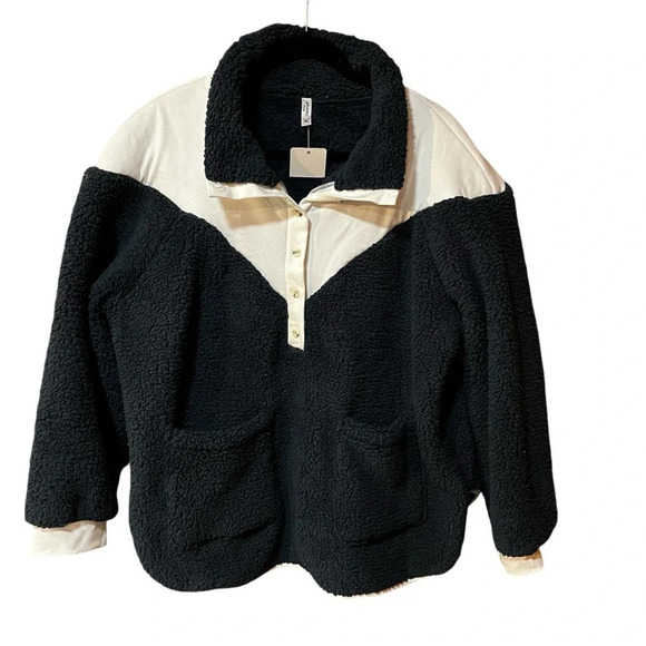 EPretty Sherpa soft comfy pullover jacket sweatshirt- Size XL- NWT - Picture 1 of 6